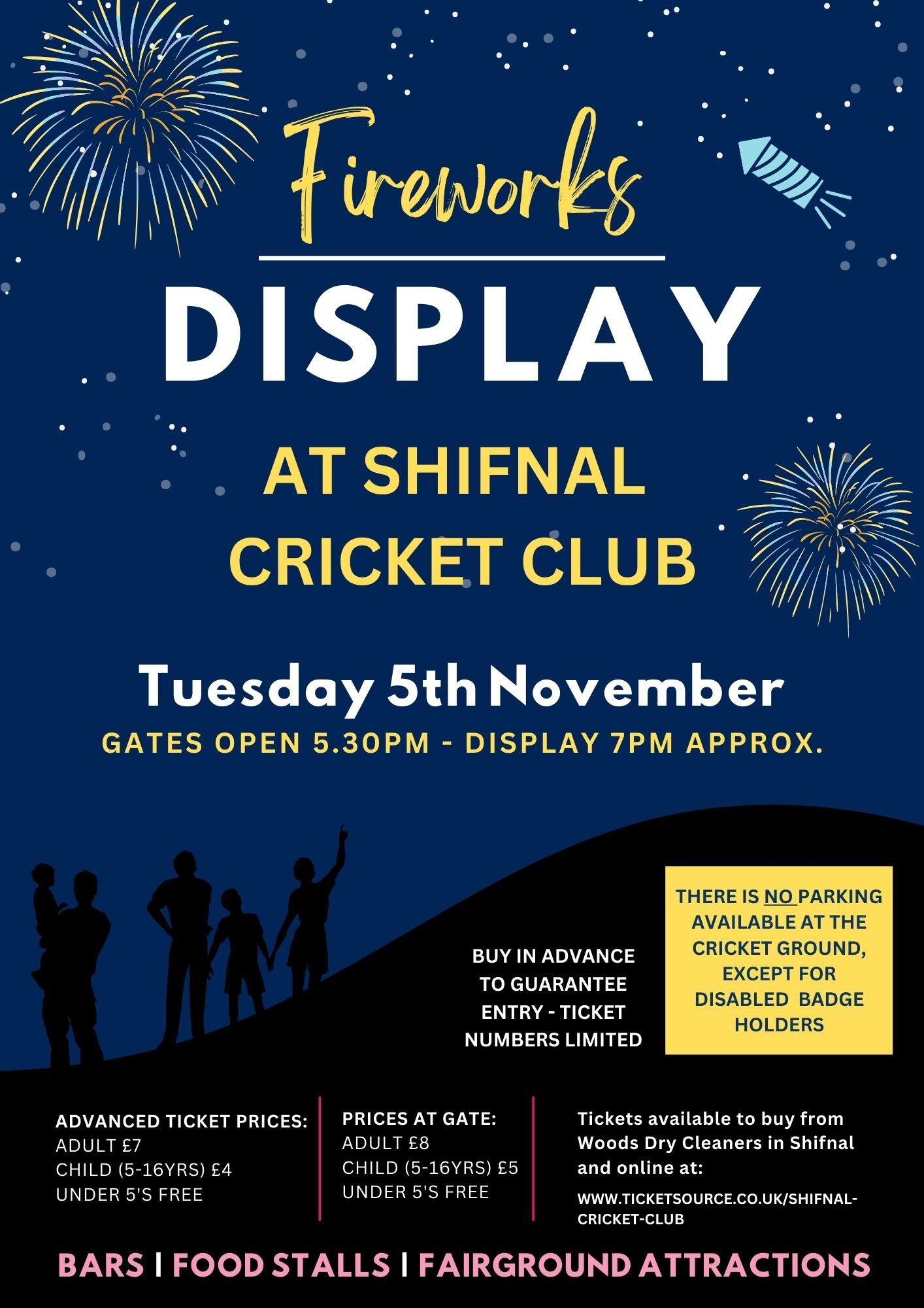 Annual Fireworks Display - Tuesday 5th November